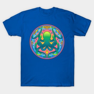 Octopus Illustration Artwork Abstract Mandala Pattern Design T-Shirt